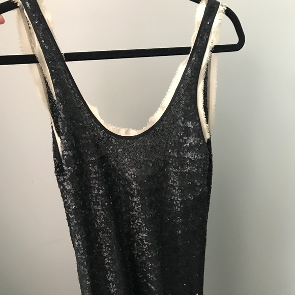 Wilfred by Aritzia Black Metallic Sequin Dress XXS - Picture 1 of 8